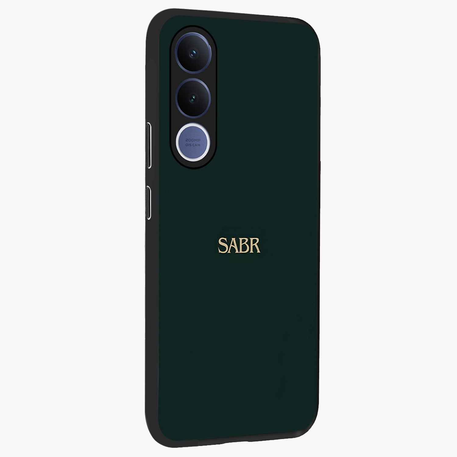 Sabr Minimal Patience Glass Case upright view showcasing calm minimalist artwork with motivational patience theme.