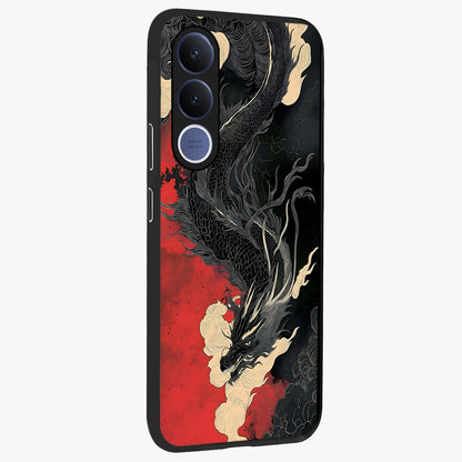 Shadow Dragon Fury Glass Case upright view showcasing intense dragon artwork with dramatic shadow theme.