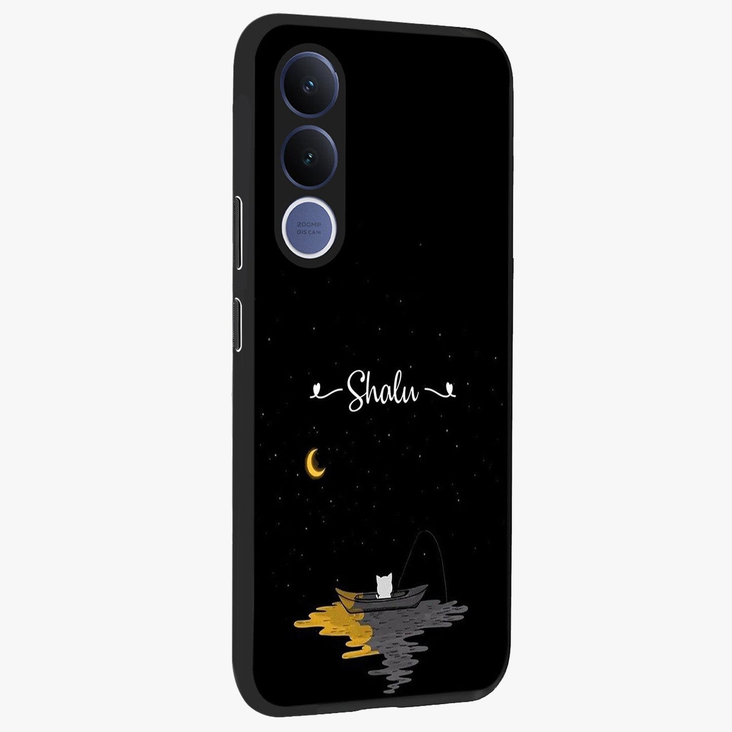 Silent Night Row Glass Case upright view showcasing tranquil night artwork with serene landscape theme.