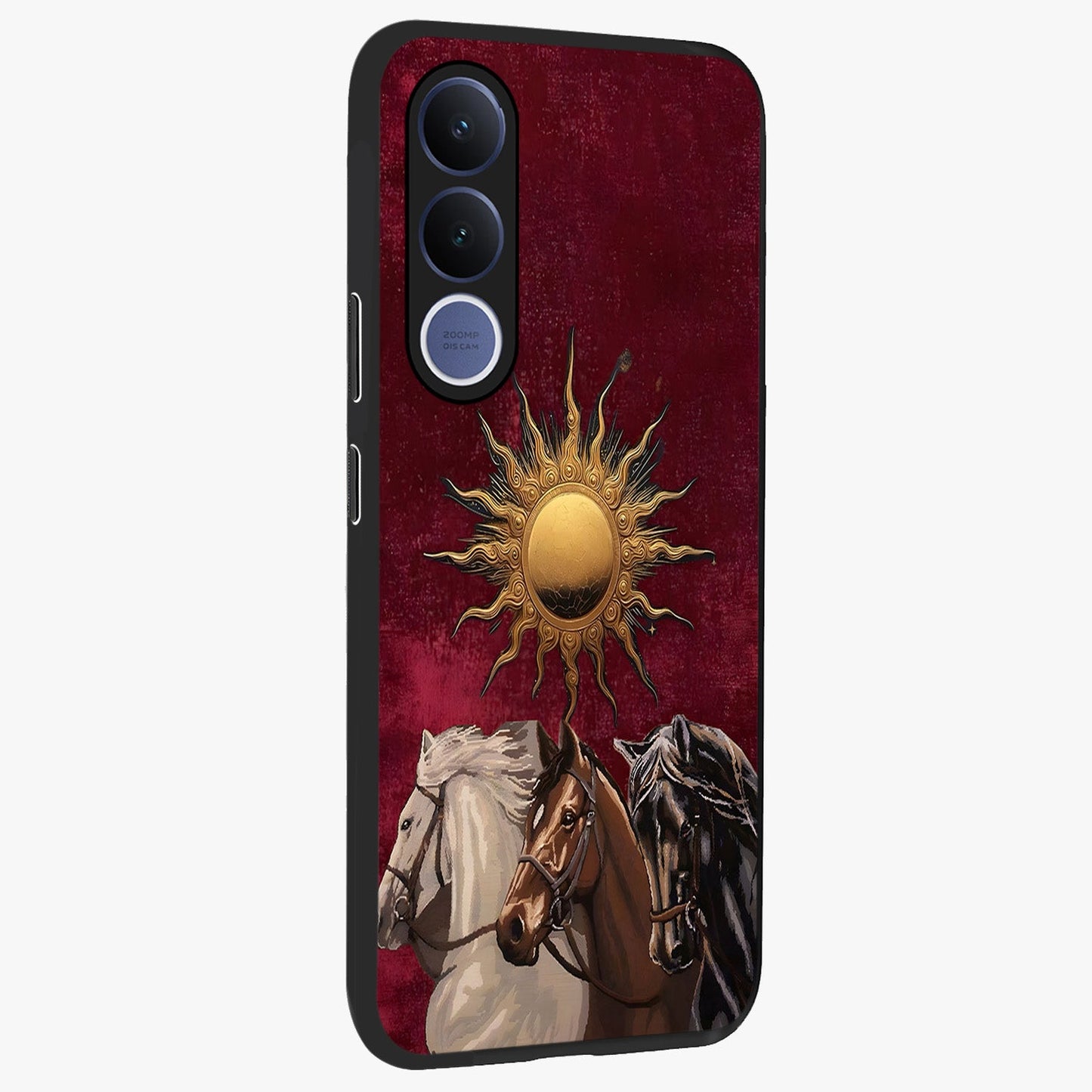 Solar Riders Glass Case upright view showcasing energetic rider artwork with bold adventure theme.