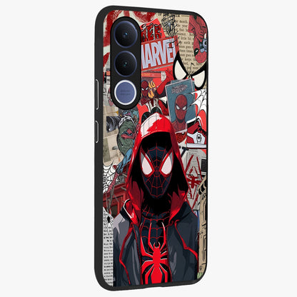 Spider Collage Street Glass Case upright view showcasing bold superhero artwork with urban street theme.