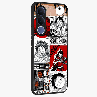 Strawhat Chaos Panels Glass Case upright view showcasing energetic anime artwork with bold adventure theme.