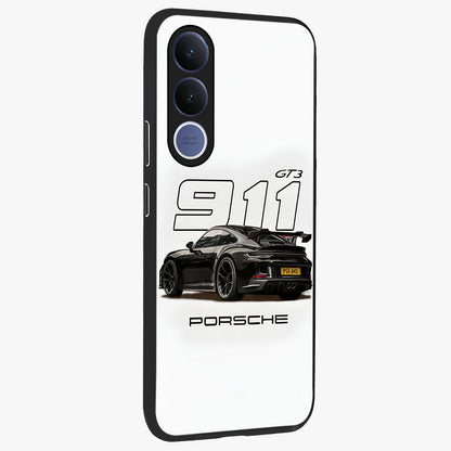 Turbo Legacy Icon Glass Case upright view showcasing bold racing inspired artwork with classic car theme.