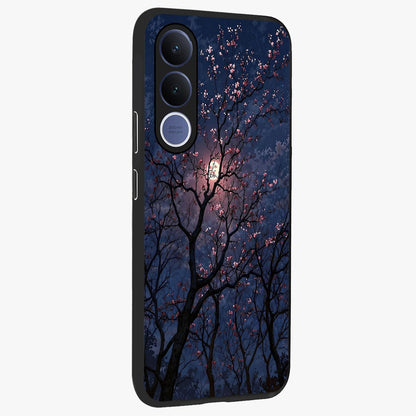 Twilight Sakura Serenade Glass Case upright view showcasing beautiful cherry blossom artwork with serene evening theme.