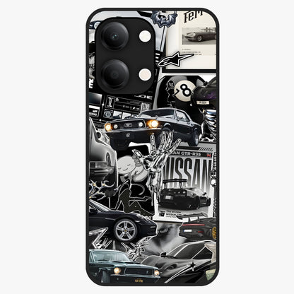Aesthetic Dark Love Glass Case showing flat back view with dark romantic artwork and glossy glass finish.