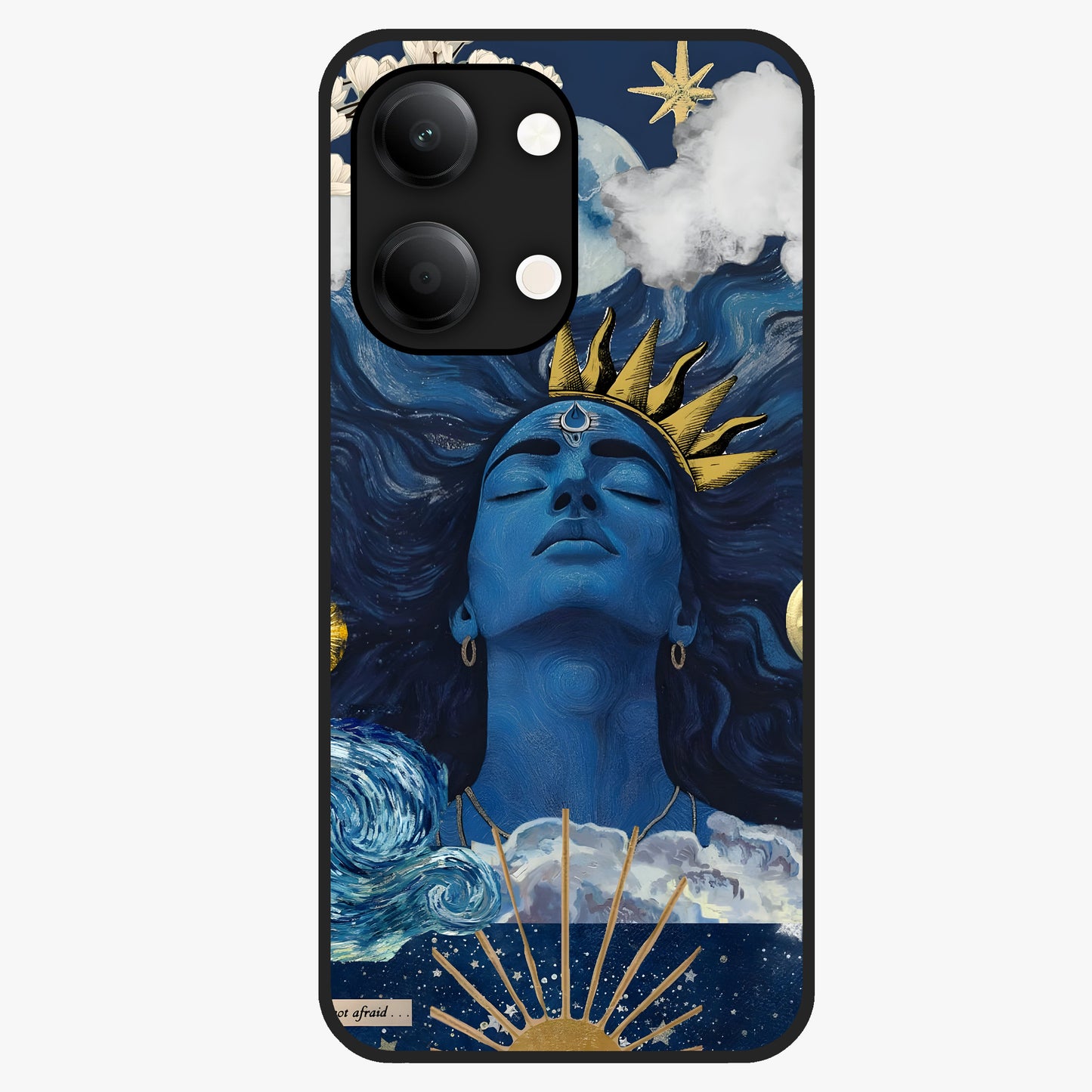 Aesthetic Lord Shiva Glass Case showing flat back view with divine Shiva artwork and glossy glass finish.