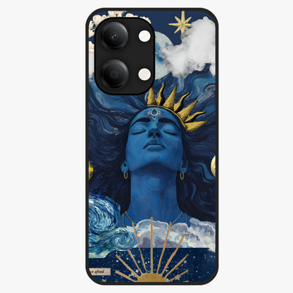 Aesthetic Lord Shiva Glass Case showing flat back view with divine Shiva artwork and glossy glass finish.
