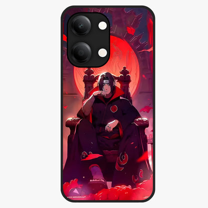 Blood Moon Sovereign Glass Case showing flat back view with mystical blood moon artwork and glossy glass finish.