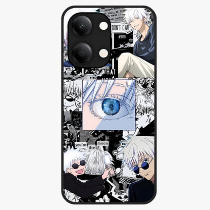 Infinity Sorcerer Chaos Glass Case showing flat back view with mystical sorcerer themed artwork and glossy glass finish.