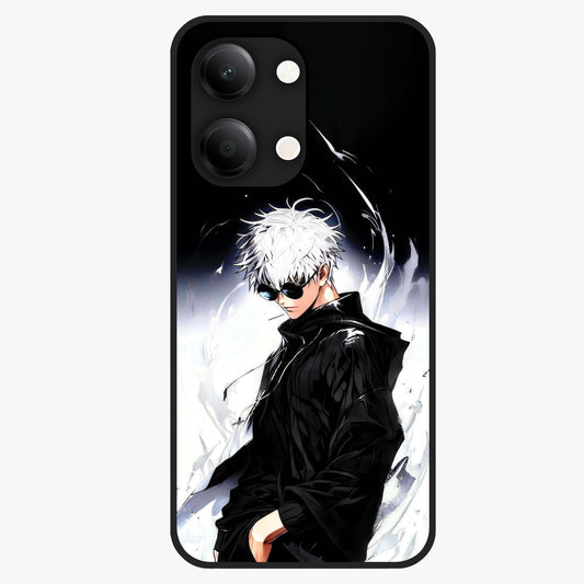 Limitless Shadow King Glass Case showing flat back view with powerful shadow warrior artwork and glossy glass finish.