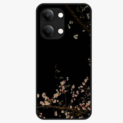 Petal Moon Light With Custom Name Glass Case showing flat back view with floral moonlight artwork and personalized name design.