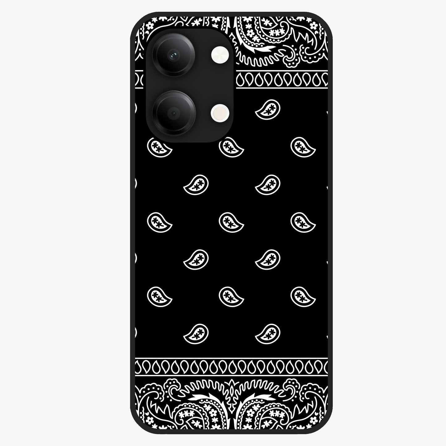 Retro Rebel Threads Glass Case showing flat back view with vintage street style artwork and glossy glass finish.