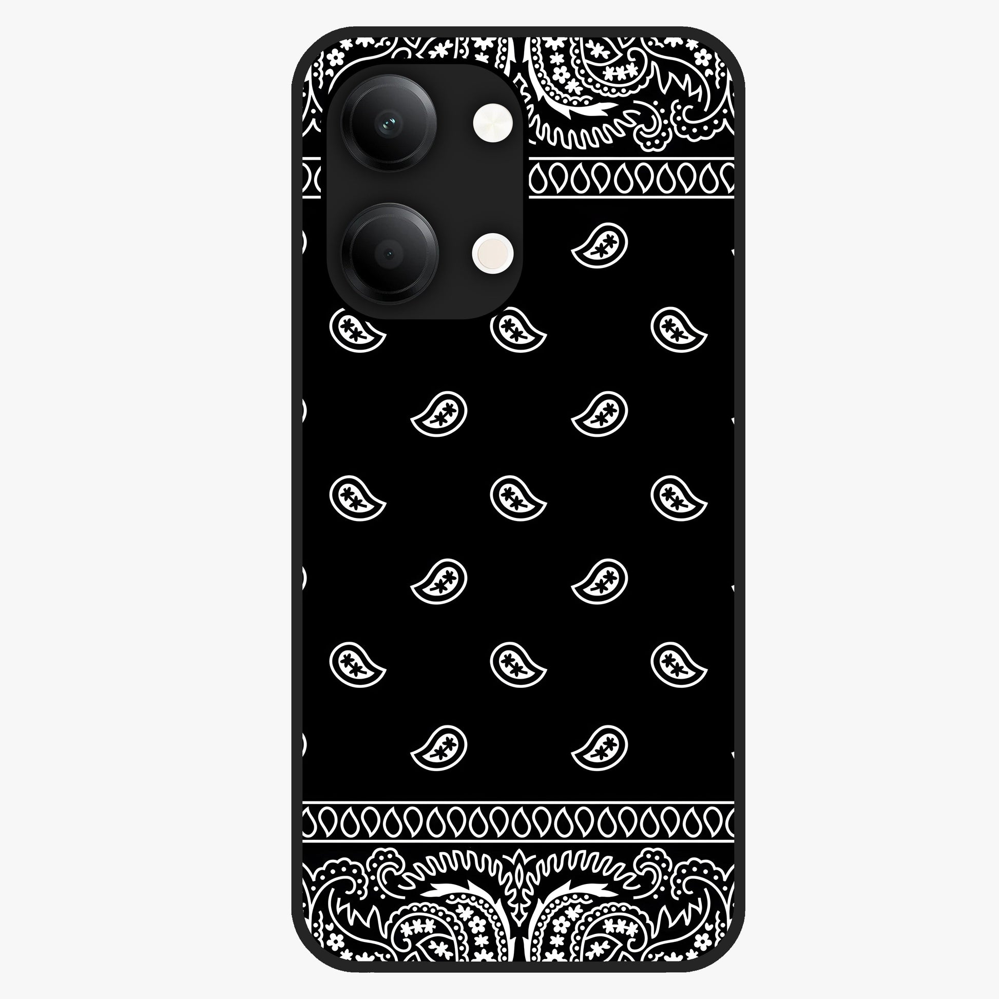 Retro Rebel Threads Glass Case showing flat back view with vintage street style artwork and glossy glass finish.