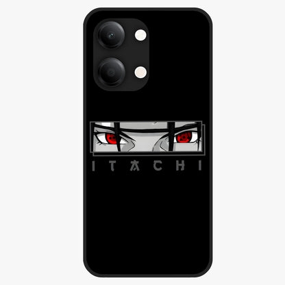 Scarlet Gaze Dominance Glass Case showing flat back view with striking red themed artwork and glossy glass finish.