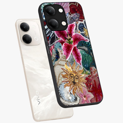 Beaded Garden Fantasy Glass Case displayed in angled mockup highlighting fantasy inspired floral bead pattern.