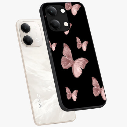 Butterfly Pattern Glass Case displayed in angled mockup highlighting delicate butterfly design and aesthetic pattern style.