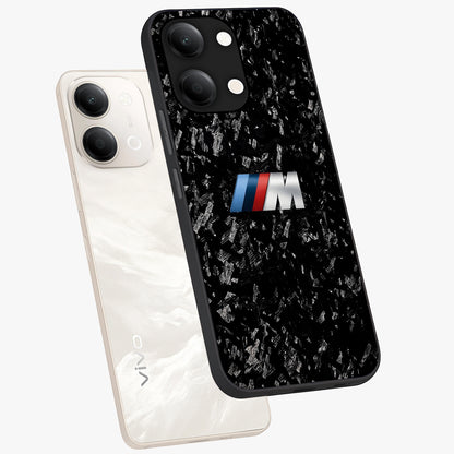 Carbon Speed Mark Glass Case displayed in angled mockup highlighting racing inspired carbon design and sleek aesthetic style.