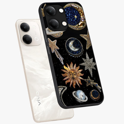 Celestial Gem Constellations Glass Case displayed in angled mockup highlighting gemstone inspired constellation design.