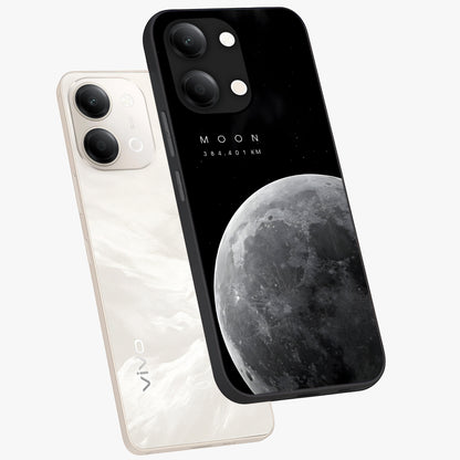 Cosmic Moon Glow Glass Case displayed in angled mockup highlighting celestial moon design with cosmic aesthetic theme.