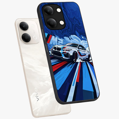 Drift Power Rush Glass Case displayed in angled mockup highlighting powerful drift car design with sporty aesthetic style.