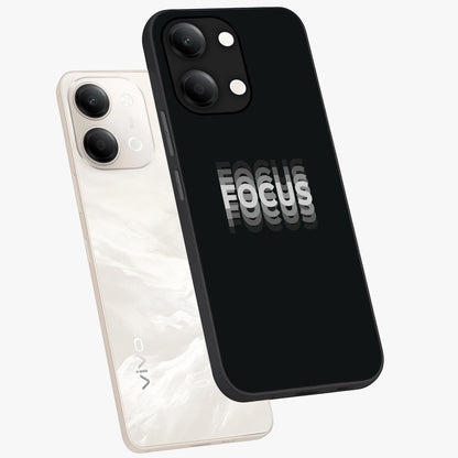 Focus Mode On Glass Case displayed in angled mockup highlighting clean minimal text artwork with modern aesthetic style.