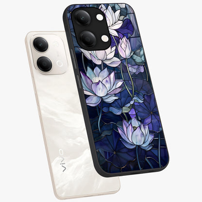Gloss Petal Rush Glass Case displayed in angled mockup highlighting vibrant petal design with elegant floral aesthetic.
