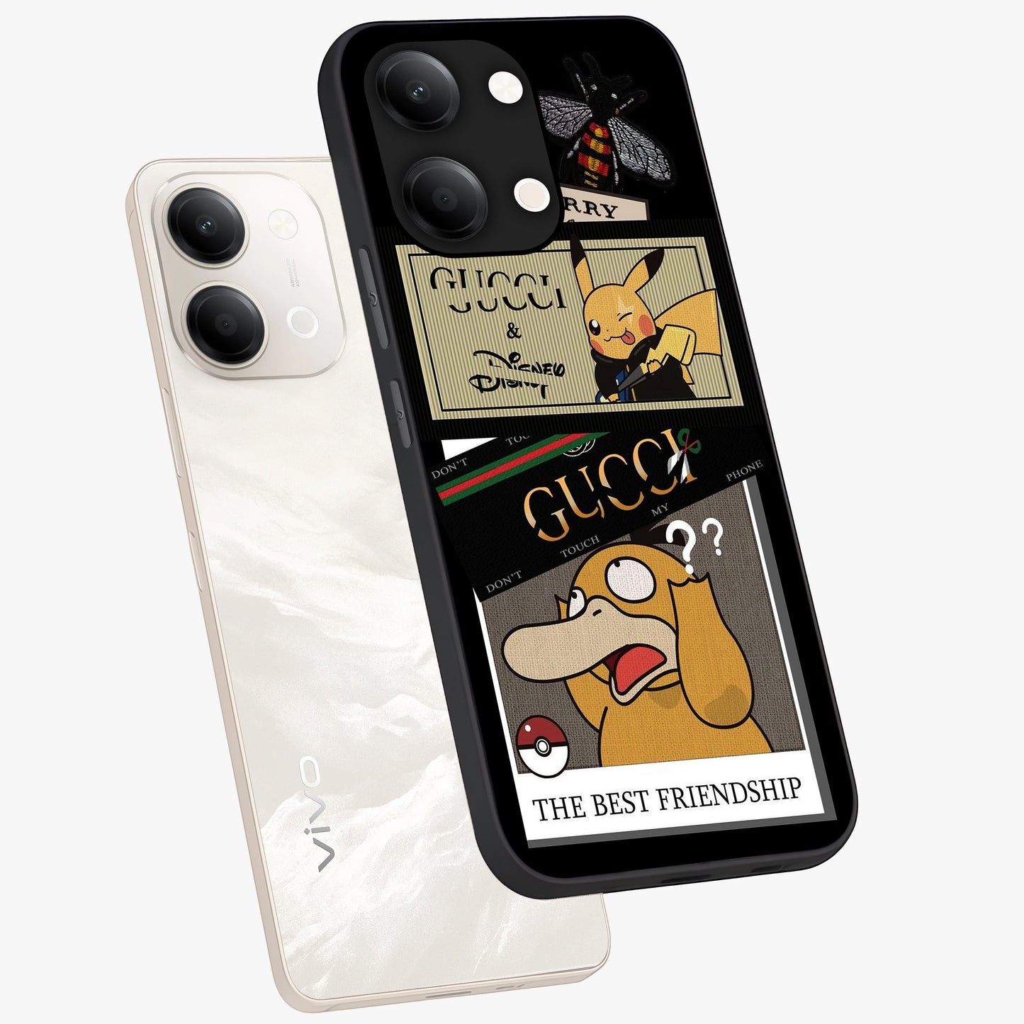 Gucci Play Mashup Glass Case displayed in angled mockup highlighting stylish fashion mashup design with bold aesthetic.