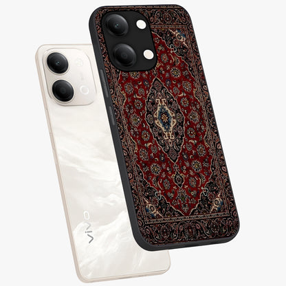 Heritage Carpet Royale Glass Case displayed in angled mockup highlighting intricate royal carpet design with heritage aesthetic.
