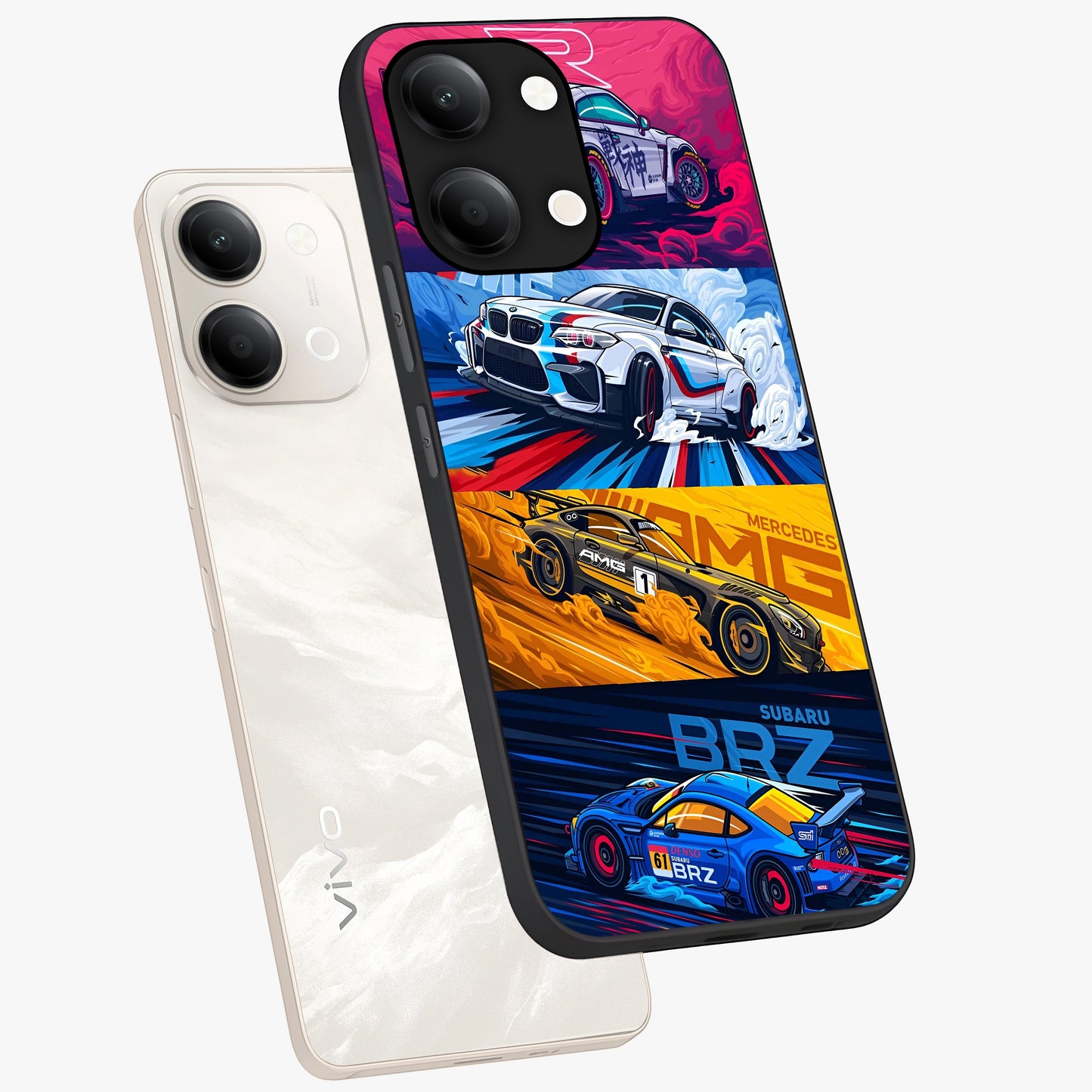 JDM Sports Car Glass Case displayed in angled mockup highlighting sleek Japanese racing car design with automotive aesthetic.