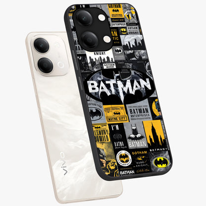 Knight Gotham Rise Glass Case displayed in angled mockup highlighting powerful knight silhouette design with dramatic aesthetic.