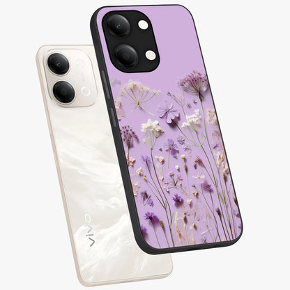 Lavender Blossom Dream Glass Case displayed in angled mockup highlighting dreamy lavender flower design with calming aesthetic style.