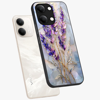 Lavender Dream Glow Glass Case displayed in angled mockup highlighting dreamy purple glow design with soft artistic style.