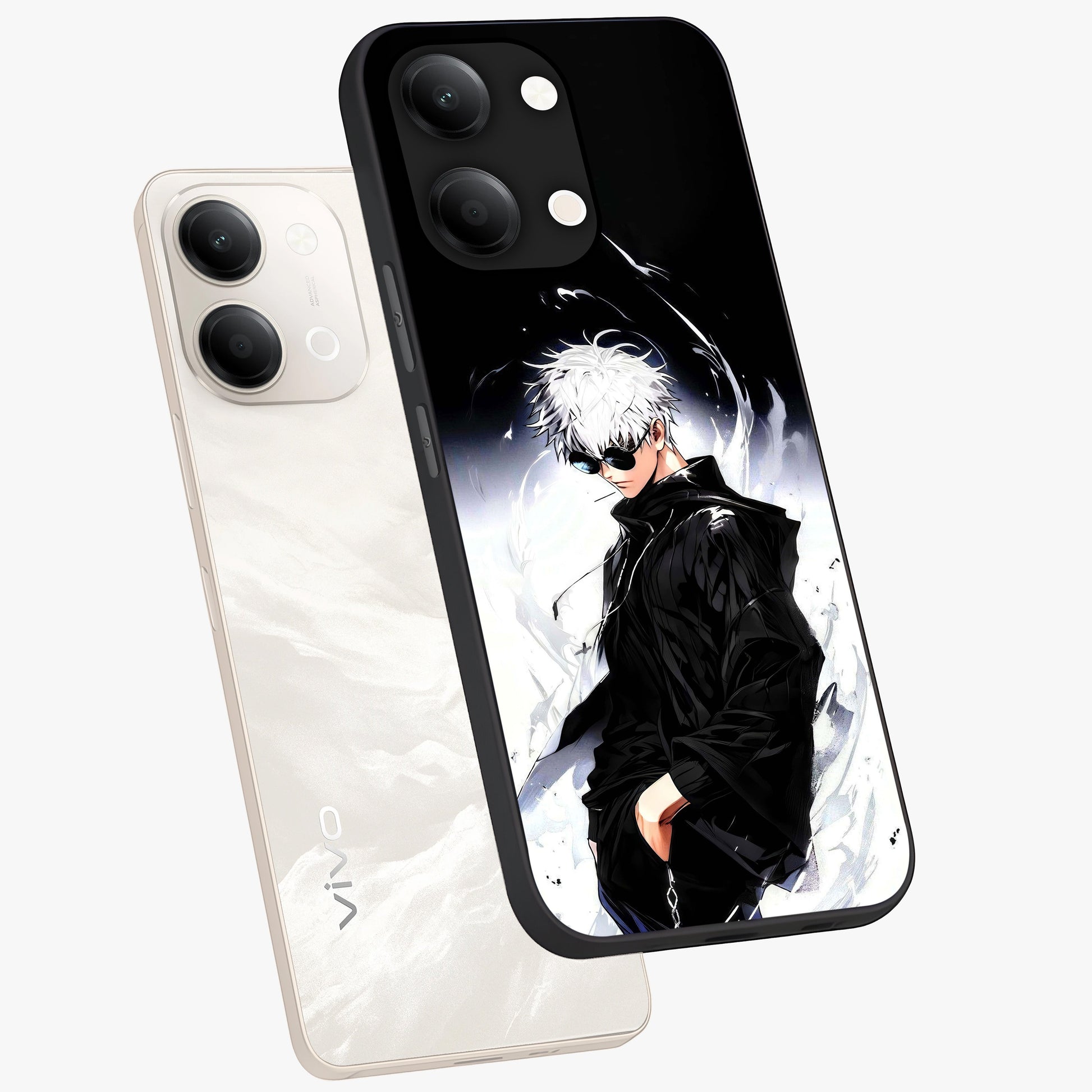 Limitless Shadow King Glass Case displayed in angled mockup highlighting dramatic dark hero design with intense aesthetic.
