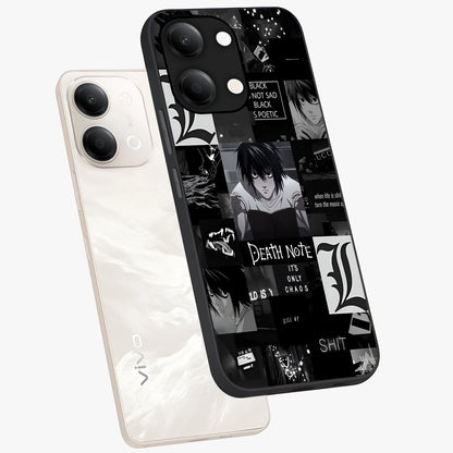 Midnight Chaos Mind Glass Case displayed in angled mockup highlighting chaotic artistic design with dramatic midnight aesthetic.