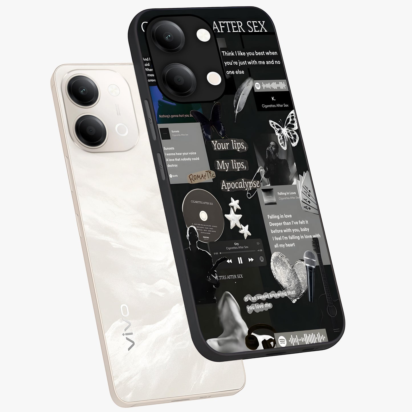 Midnight Love Echo Glass Case displayed in angled mockup highlighting elegant love inspired design with deep aesthetic style.