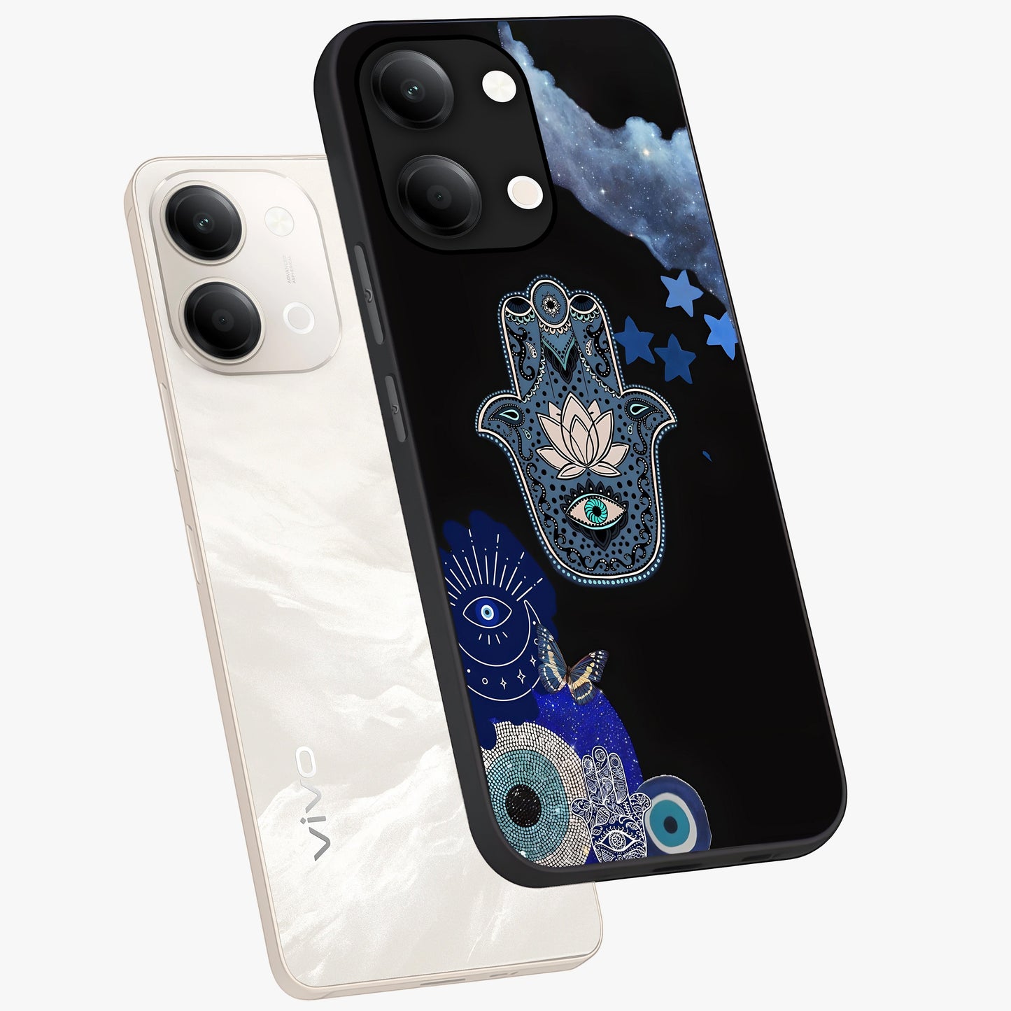 Mystic Hand Aura Glass Case displayed in angled mockup highlighting magical aura design with spiritual aesthetic style.