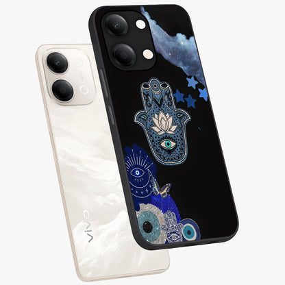 Mystic Hand Aura Glass Case displayed in angled mockup highlighting magical aura design with spiritual aesthetic style.