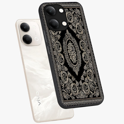 Noir Bloom Elegance Glass Case displayed in angled mockup highlighting refined flower design with stylish noir aesthetic.