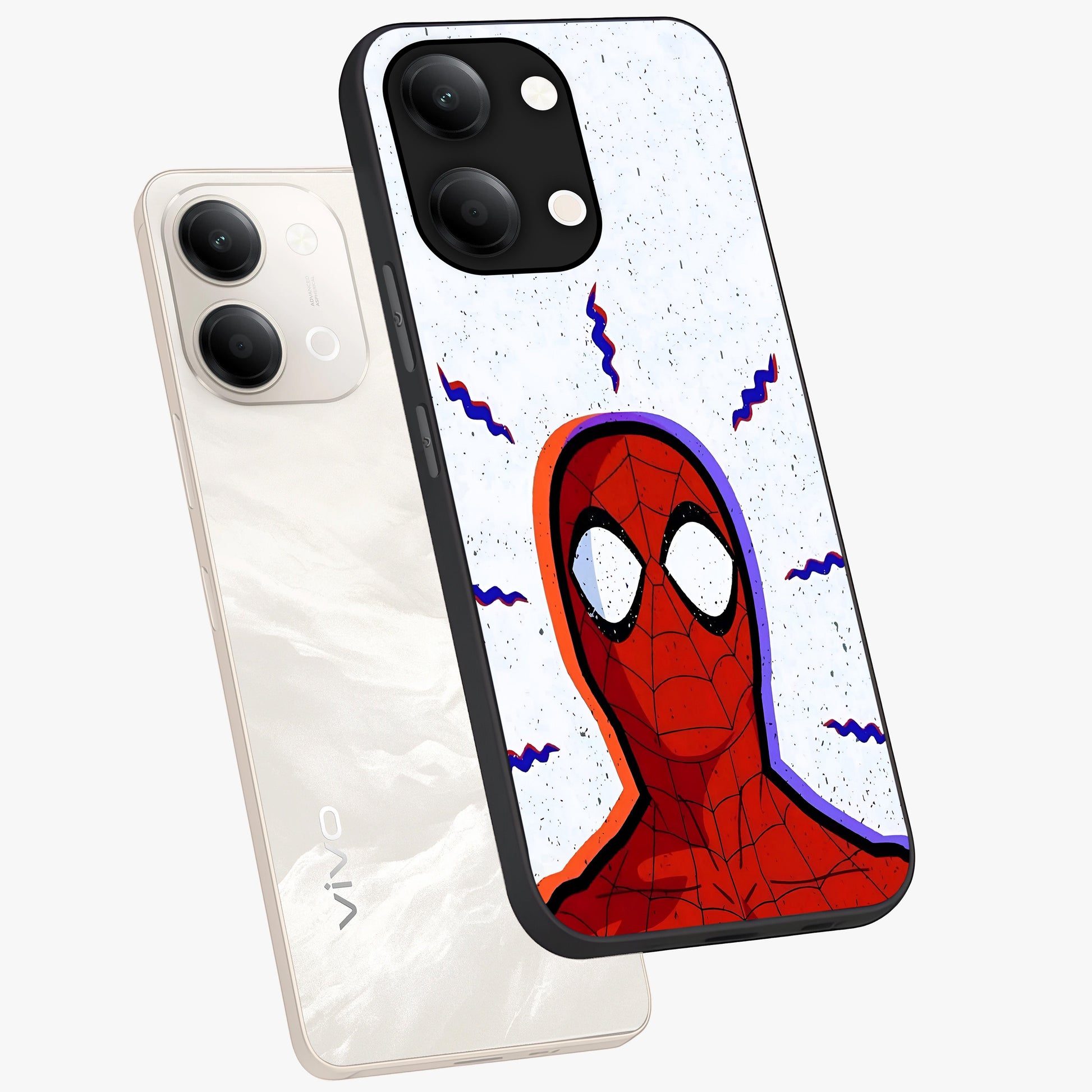 Omg Spiderman Glass Case displayed in angled mockup highlighting dynamic hero illustration with action comic aesthetic.