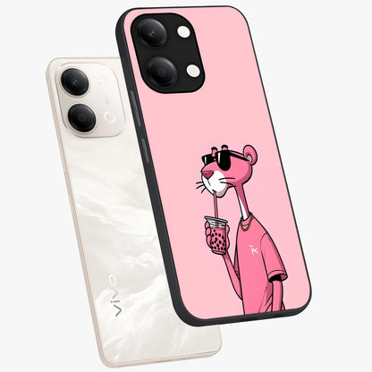 Pink Panther Glass Case displayed in angled mockup highlighting playful cartoon character design with vibrant pink aesthetic.