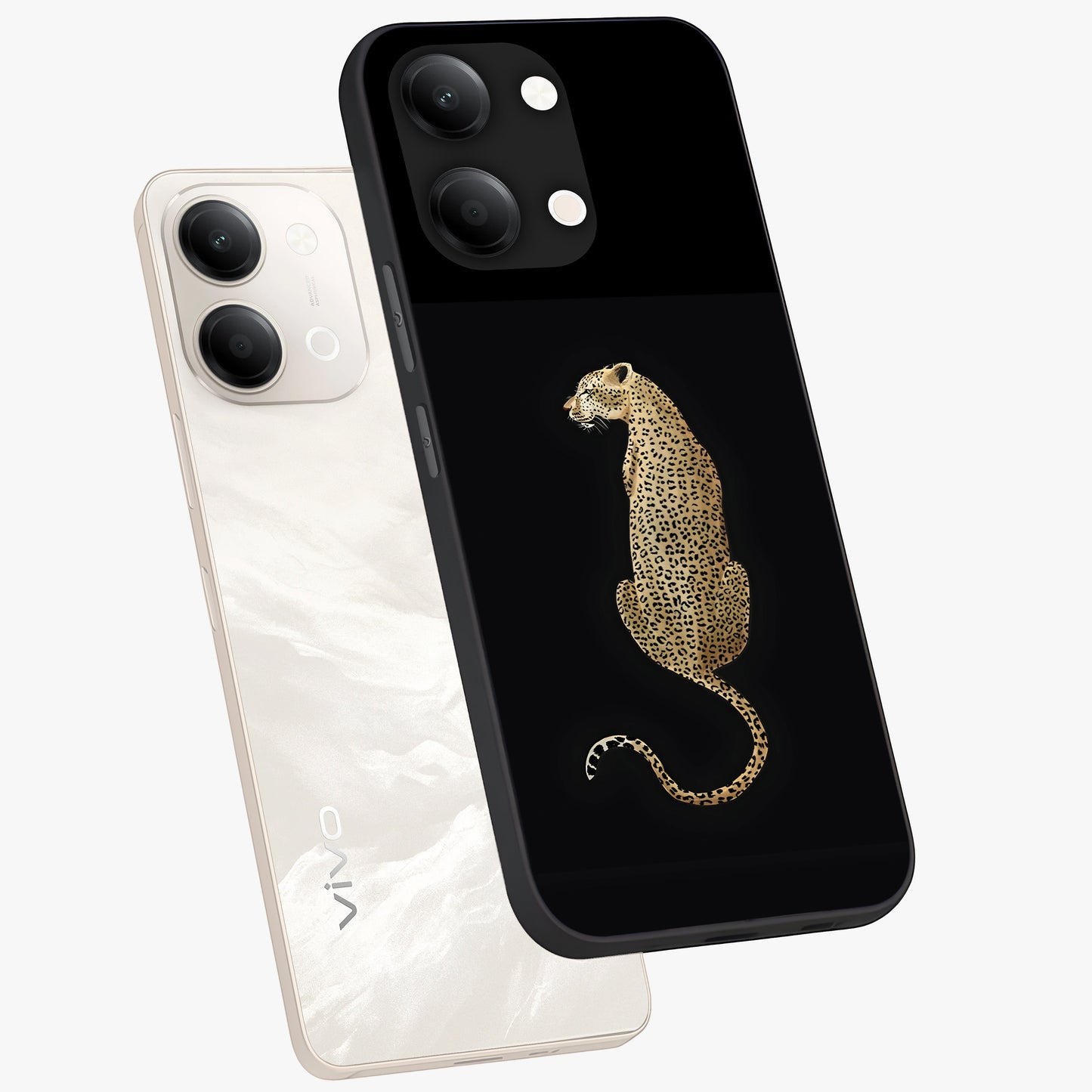 Regal Leopard Glass Case displayed in angled mockup highlighting powerful animal illustration with stylish wild aesthetic.