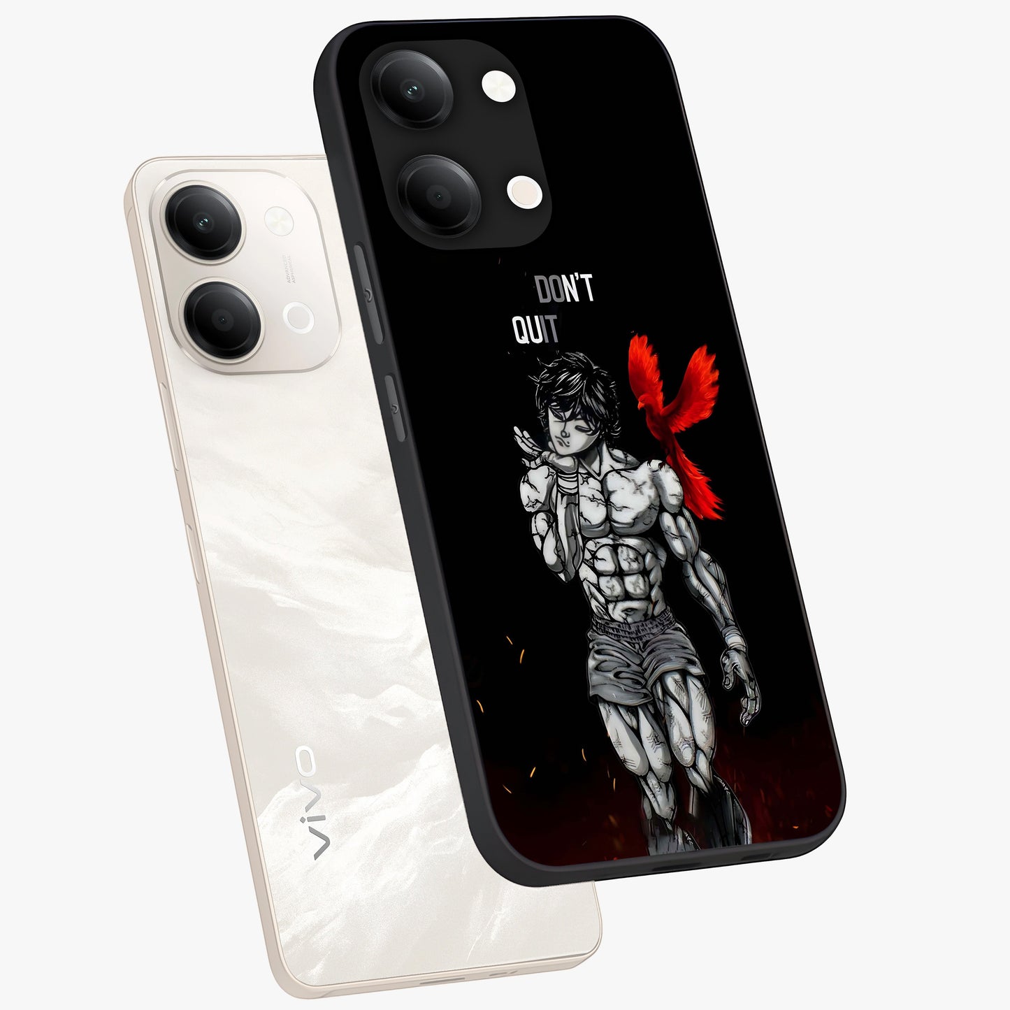 Rise Beyond Limits Glass Case displayed in angled mockup highlighting inspiring message design with modern aesthetic style.