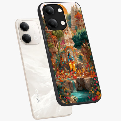 Sacred Sunlight Gods Glass Case displayed in angled mockup highlighting radiant spiritual design with celestial aesthetic.