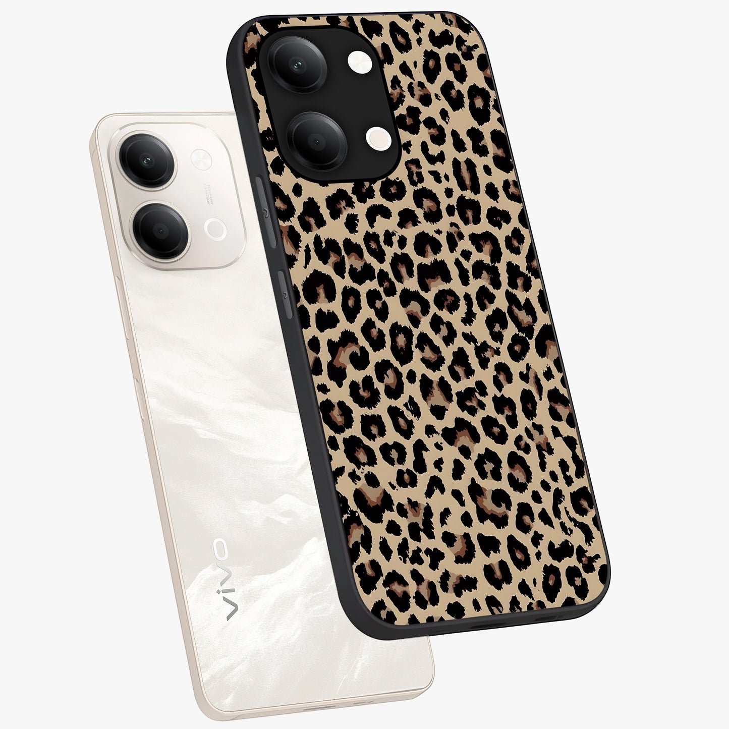 Savage Chic Pattern Glass Case displayed in angled mockup highlighting bold fashion inspired design with chic aesthetic.