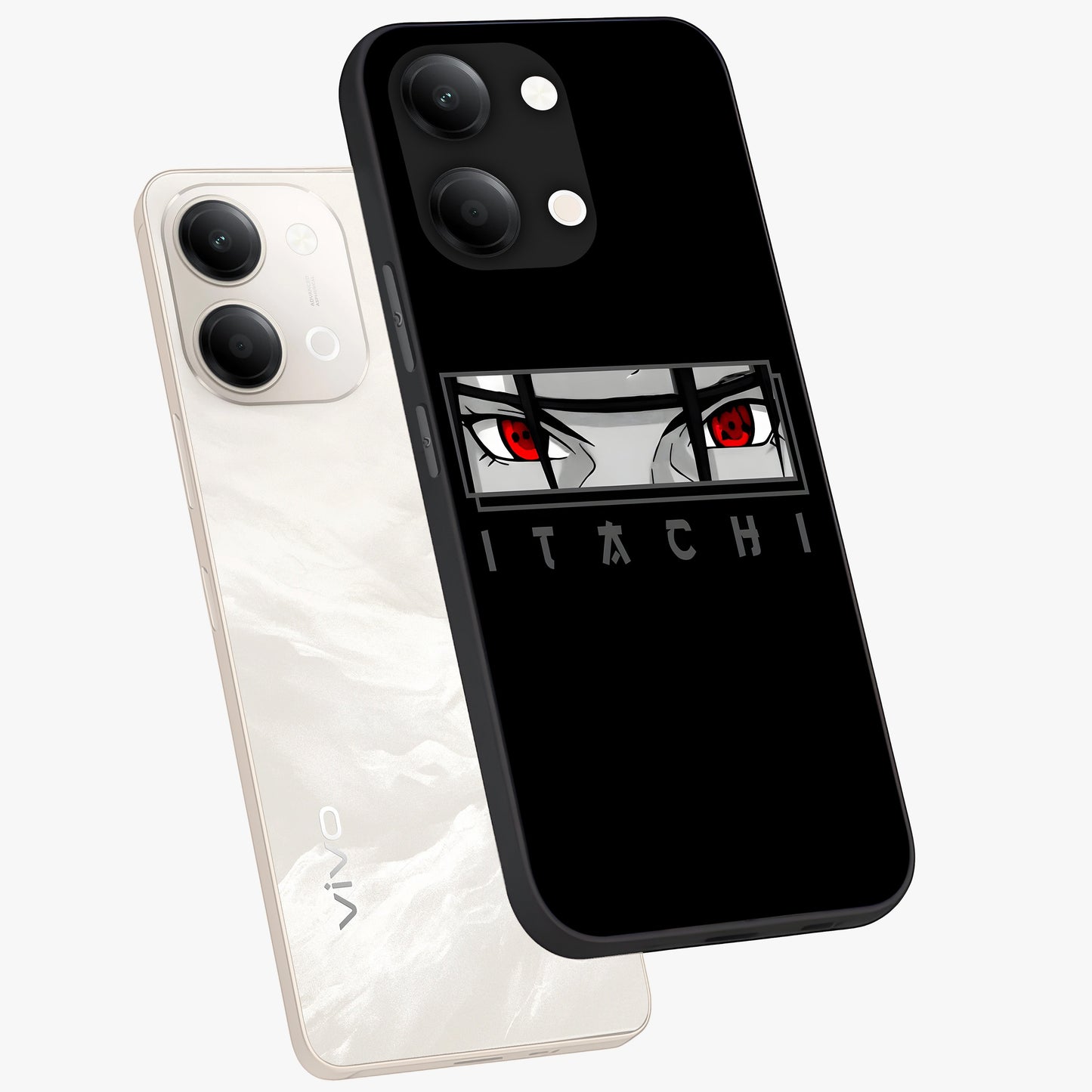 Scarlet Gaze Dominance Glass Case displayed in angled mockup highlighting intense visual design with bold scarlet aesthetic.