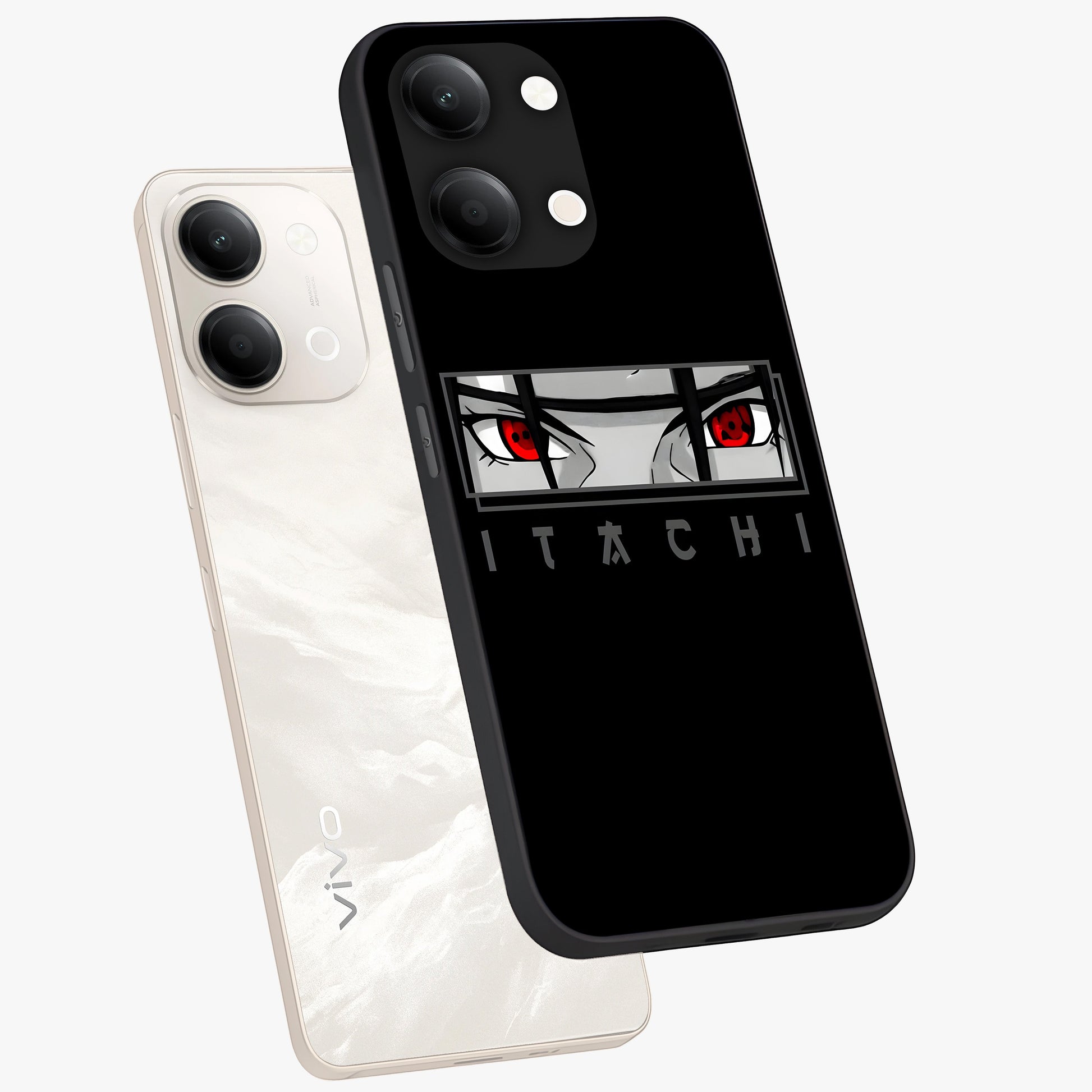 Scarlet Gaze Dominance Glass Case displayed in angled mockup highlighting intense visual design with bold scarlet aesthetic.
