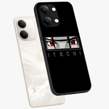 Scarlet Gaze Dominance Glass Case displayed in angled mockup highlighting intense visual design with bold scarlet aesthetic.