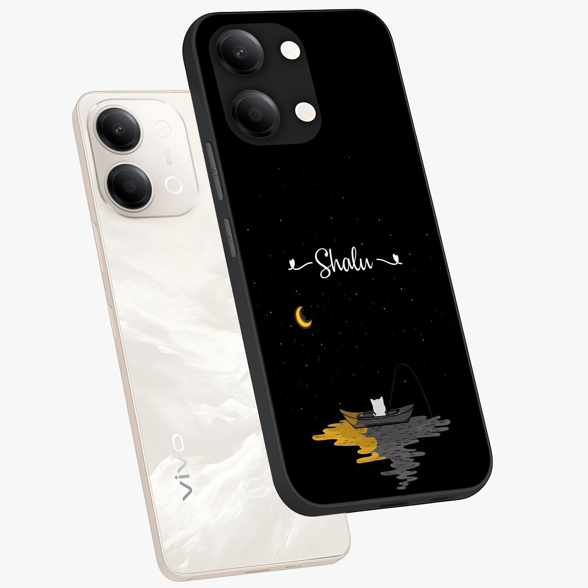 Silent Night Row Glass Case displayed in angled mockup highlighting peaceful evening design with dreamy night aesthetic.