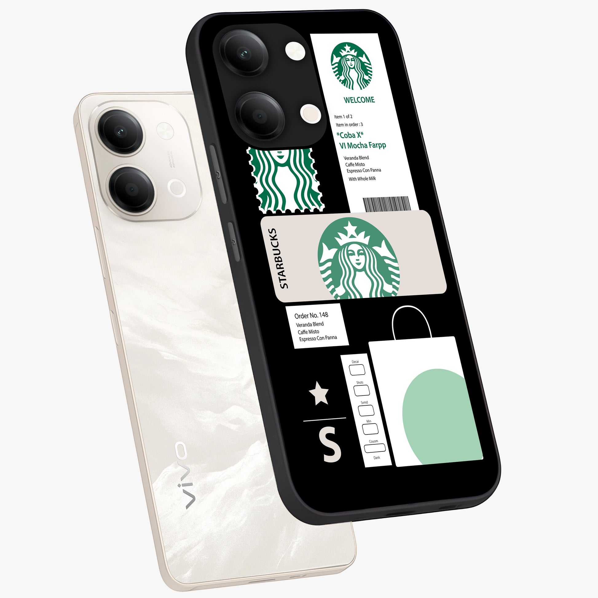 Starbucks Mocha Glass Case displayed in angled mockup highlighting stylish mocha themed design with cozy café aesthetic.
