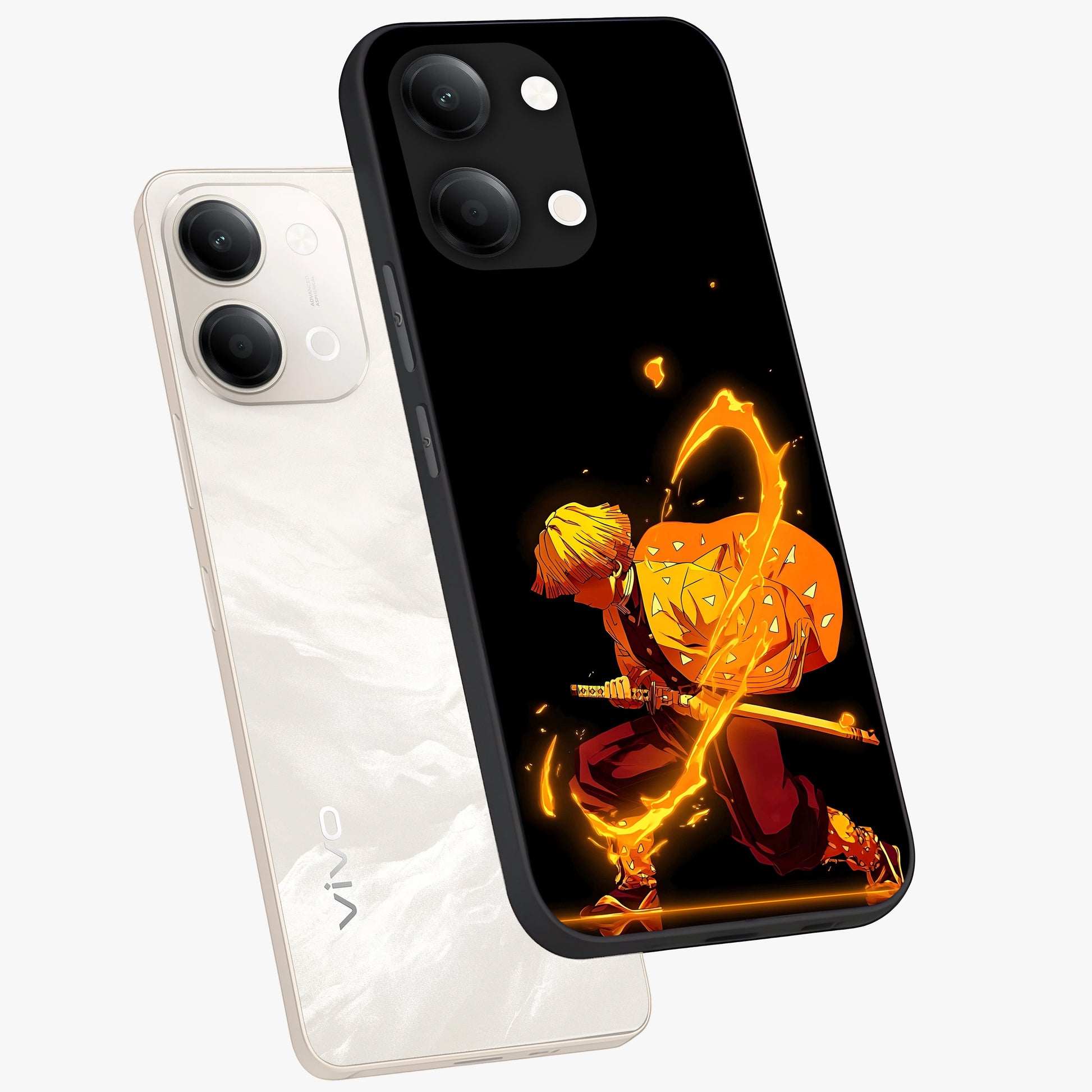 Thunder Flame Execution Glass Case displayed in angled mockup highlighting dramatic fire themed design with intense fantasy aesthetic.